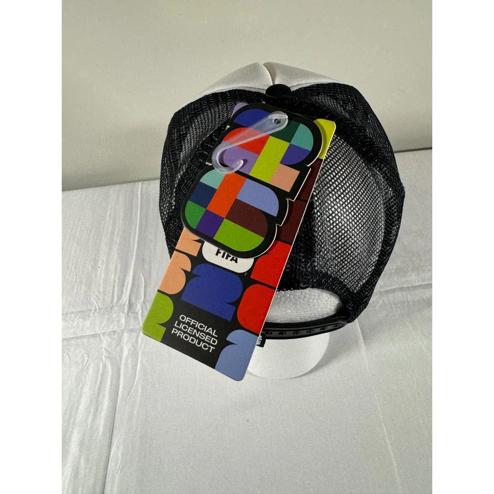 FIFA World Cup 2026 We Are 26 Trucker Hat Cap Black White Canada Mexico USA NWT